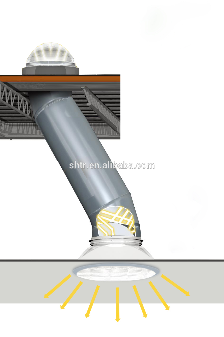 Tragaluz tubular de cúpula de tubo para el hogar